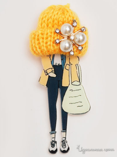 Брошь Biruza, цвет желтый