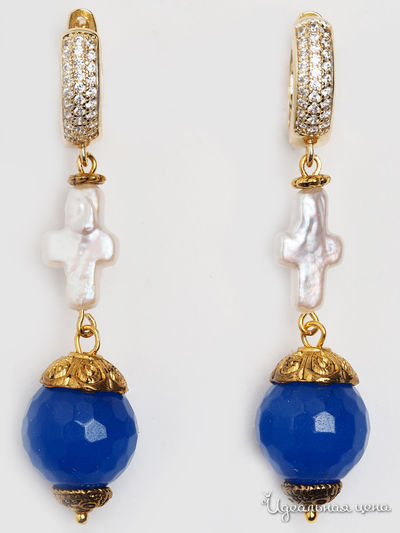 Серьги Biruza, цвет белый, синий