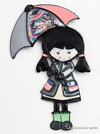 Брошь Biruza, цвет серый