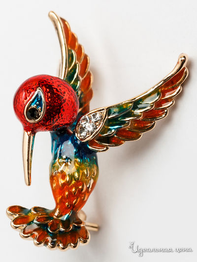 Брошь Biruza, цвет красный