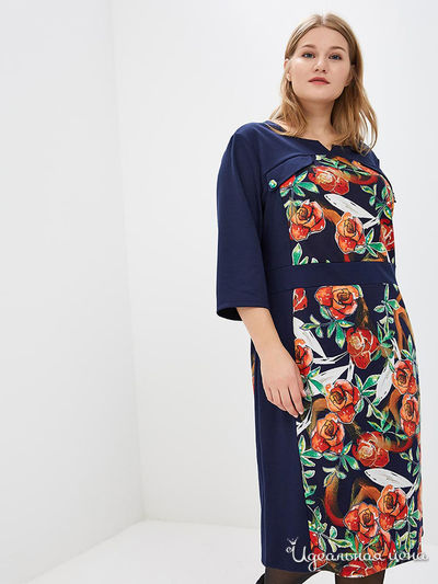 Платье Dream World, цвет темно-синий, оранжевый