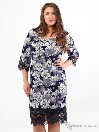 Платье Dream World, цвет темно-синий, белый