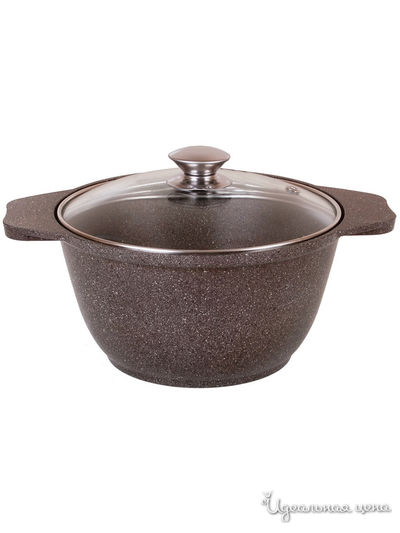 Кастрюля со стеклянной крышкой, 3 л KUKMARA, цвет коричневый