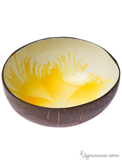 Чаша, D 13*6 см Oriental Way, цвет коричневый, желтый