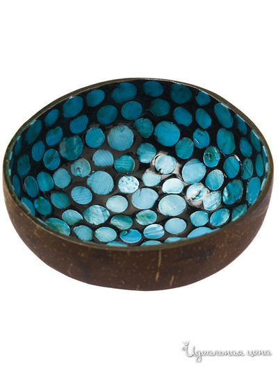 Чаша, D 13*6 см Oriental Way, цвет коричневый, синий