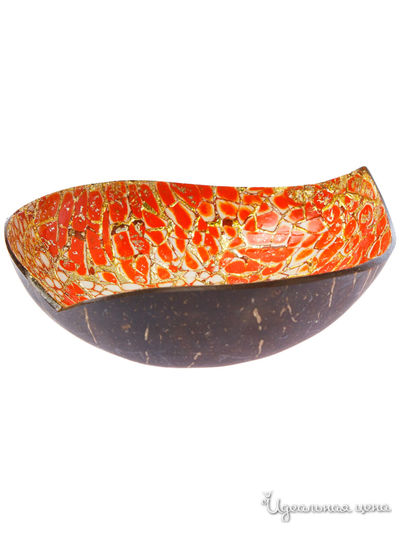 Чаша, D 13*4 см Oriental Way, цвет коричневый, оранжевый