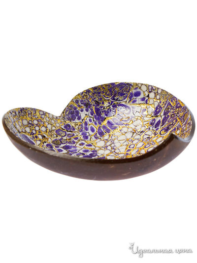 Чаша, D 13*4 см Oriental Way, цвет коричневый, фиолетовый