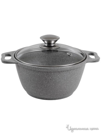 Кастрюля со стеклянной крышкой, 2 л KUKMARA, цвет черный