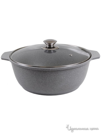 Кастрюля-жаровня со стеклянной крышкой, 3 л KUKMARA, цвет серый