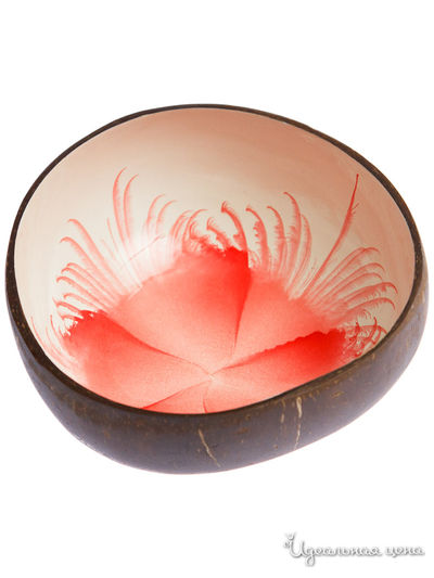 Чаша, D 13*6 см Oriental Way, цвет коричневый, красный