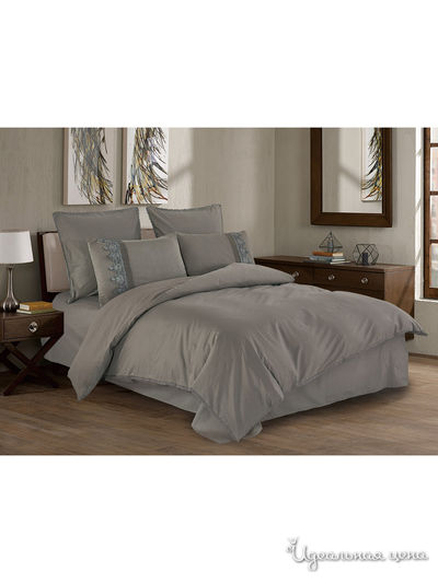 Комплект постельного белья, Евро Cleo, цвет серый