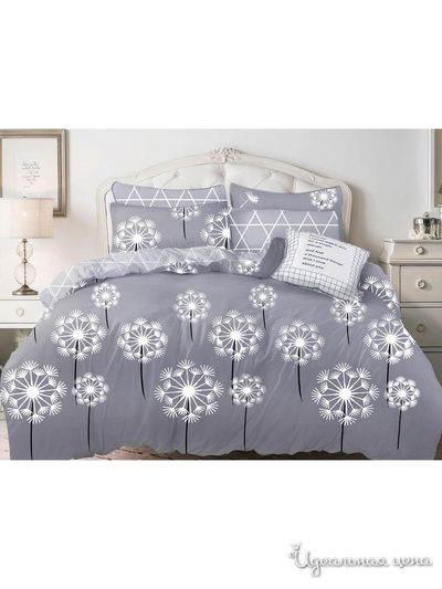 Комплект постельного белья, семейный Cleo, цвет серый