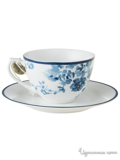 Кофейная пара капучино, 260 мл Laura Ashley, цвет белый, синий