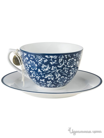 Кофейная пара капучино, 260 мл Laura Ashley, цвет белый, синий