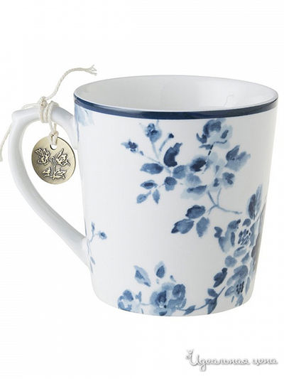Кружка, 350 мл Laura Ashley, цвет белый, синий