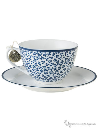 Кофейная пара капучино, 260 мл Laura Ashley, цвет белый, синий