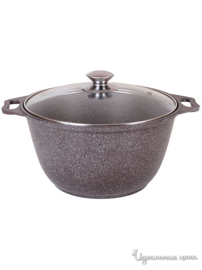 Кастрюля со стеклянной крышкой, 3 л KUKMARA, цвет коричневый