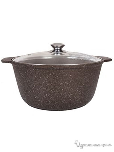 Кастрюля-жаровня со стеклянной крышкой, 4 л KUKMARA, цвет коричневый