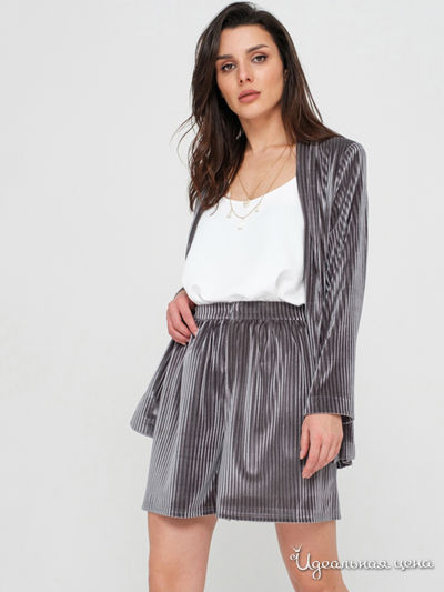 Костюм: жакет и шорты Fly, цвет серебряный