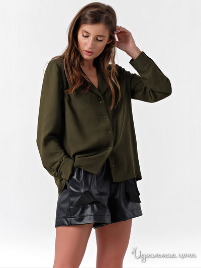 Блуза Fly, цвет темно-зеленый