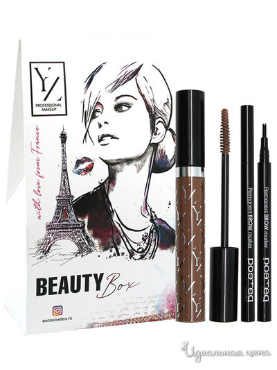 Подарочный набор: карандаш-создатель бровей, гель для бровей, YZ (Иллозур)