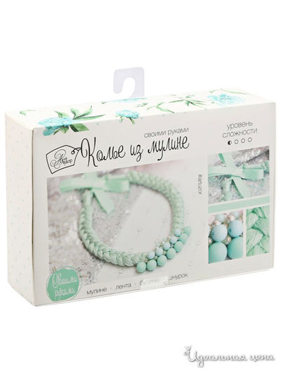 Колье из мулине мятное, набор для создания, 6 × 13 × 6 см Арт Узор