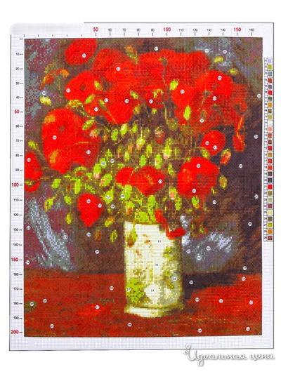 Канва для вышивания с рисунком «Ван Гог. Ваза с красными маками», 47 х 39 см Арт Узор