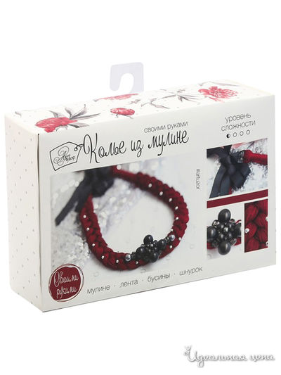 Колье из мулине цвета марсала, набор для создания, 6 × 13 × 6 см Арт Узор