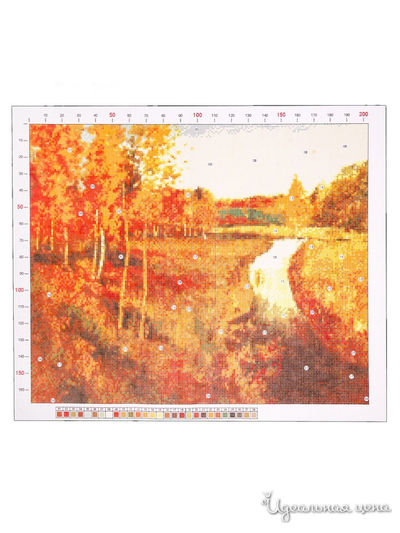 Канва для вышивания с рисунком "Левитан. Золотая осень", 47х39 см Арт Узор
