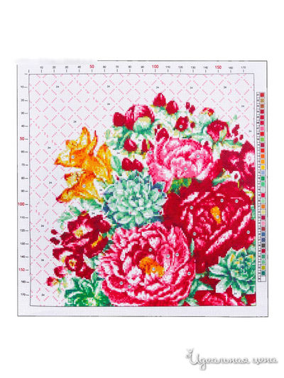 Канва для вышивания с рисунком «Цветы», 41 х 41 см Арт Узор