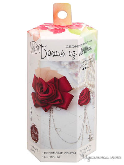 Брошки репсовые «Страстная роза», набор для создания, 6 × 13 × 6 см Арт Узор