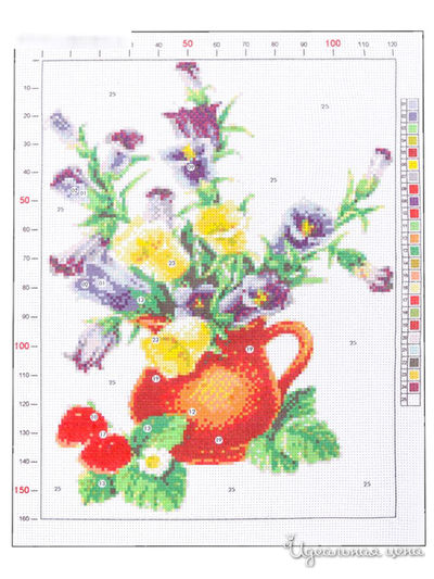 Канва для вышивания с рисунком «Букет лета», 28 х 37 см Арт Узор