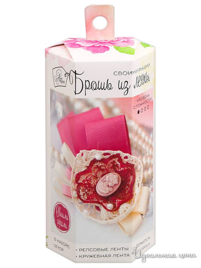 Брошки репсовые «Цветущая камелия», набор для создания, 6 × 13 × 6 см Арт Узор