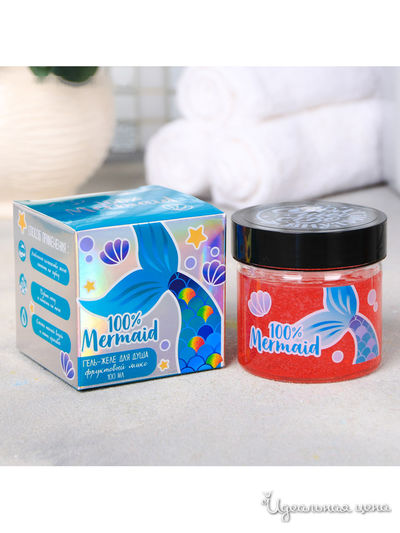 Гель-желе для душа "100% Mermaid", с ароматом фруктового микса, 100 мл, Beauty Fox