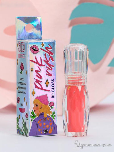 Блеск с эффектом увеличения объёма губ Pink rush, Beauty Fox
