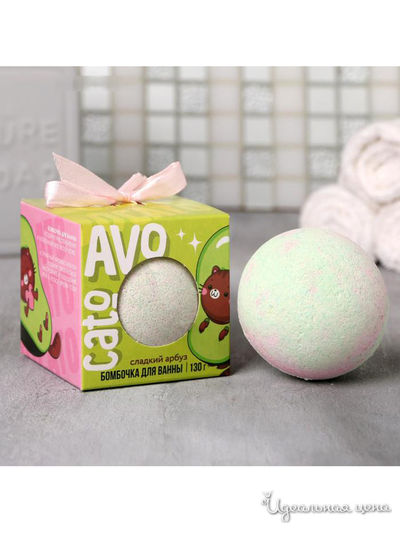 Шар бурлящий в коробке AVOcato с ароматом арбуза, 130 г, Beauty Fox