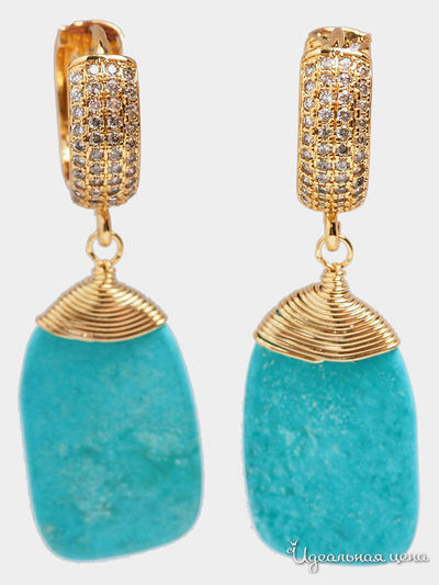 Серьги Chantal, цвет бирюзовый, золотой