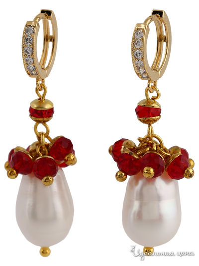 Серьги Chantal, цвет белый, красный