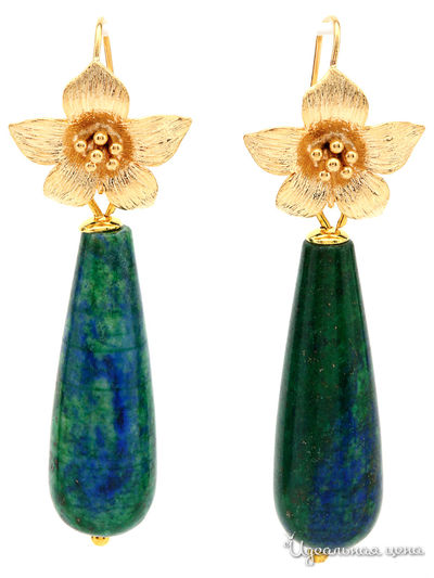 Серьги Chantal, цвет зеленый, синий, золотой