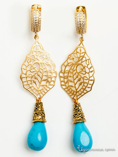 Серьги Chantal, цвет бирюзовый