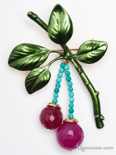 Брошь Chantal, цвет рубиновый, зеленый