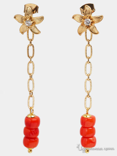 Серьги Chantal, цвет коралловый