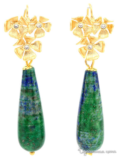 Серьги Chantal, цвет зеленый, синий, золотой