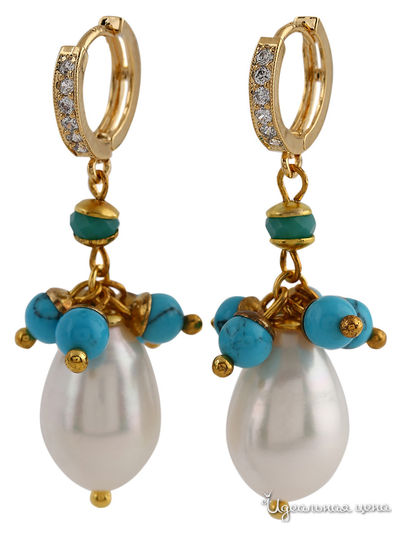 Серьги Chantal, цвет белый, бирюзовый