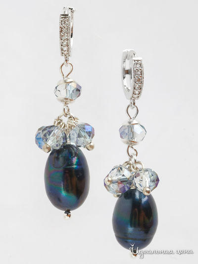 Серьги Chantal, цвет черный, серебряный, сиреневый