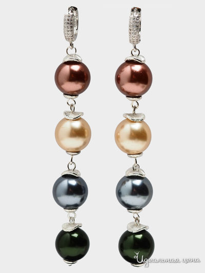 Серьги Chantal, цвет серый, бежевый, серебряный