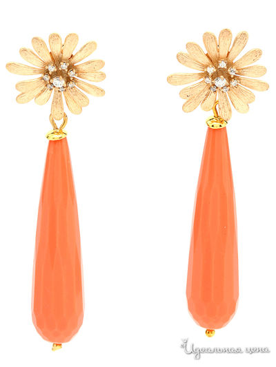 Серьги Chantal, цвет коралловый, золотой