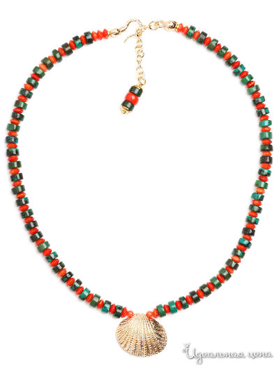 Колье Chantal, цвет коралловый, зеленый