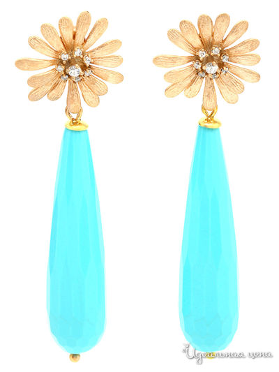 Серьги Chantal, цвет голубой, золотой