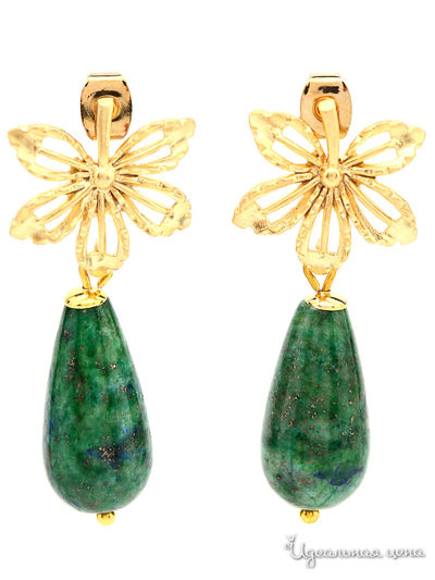 Серьги Chantal, цвет зеленый, синий, золотой